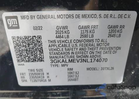 2022 GMC Terrain Fwd Sle z USA, uszkodzony, nr VIN 3GKALMEV3NL174070